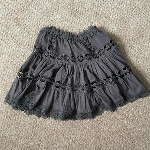 Vici Grey Eyelet Skirt